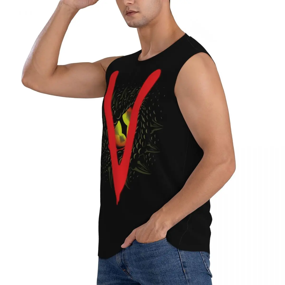 V The Visitors Insignia Men Sleeveless Tank Tops Quick Dry Breathable Gym Fitness Running Summer Casual Sport Vest