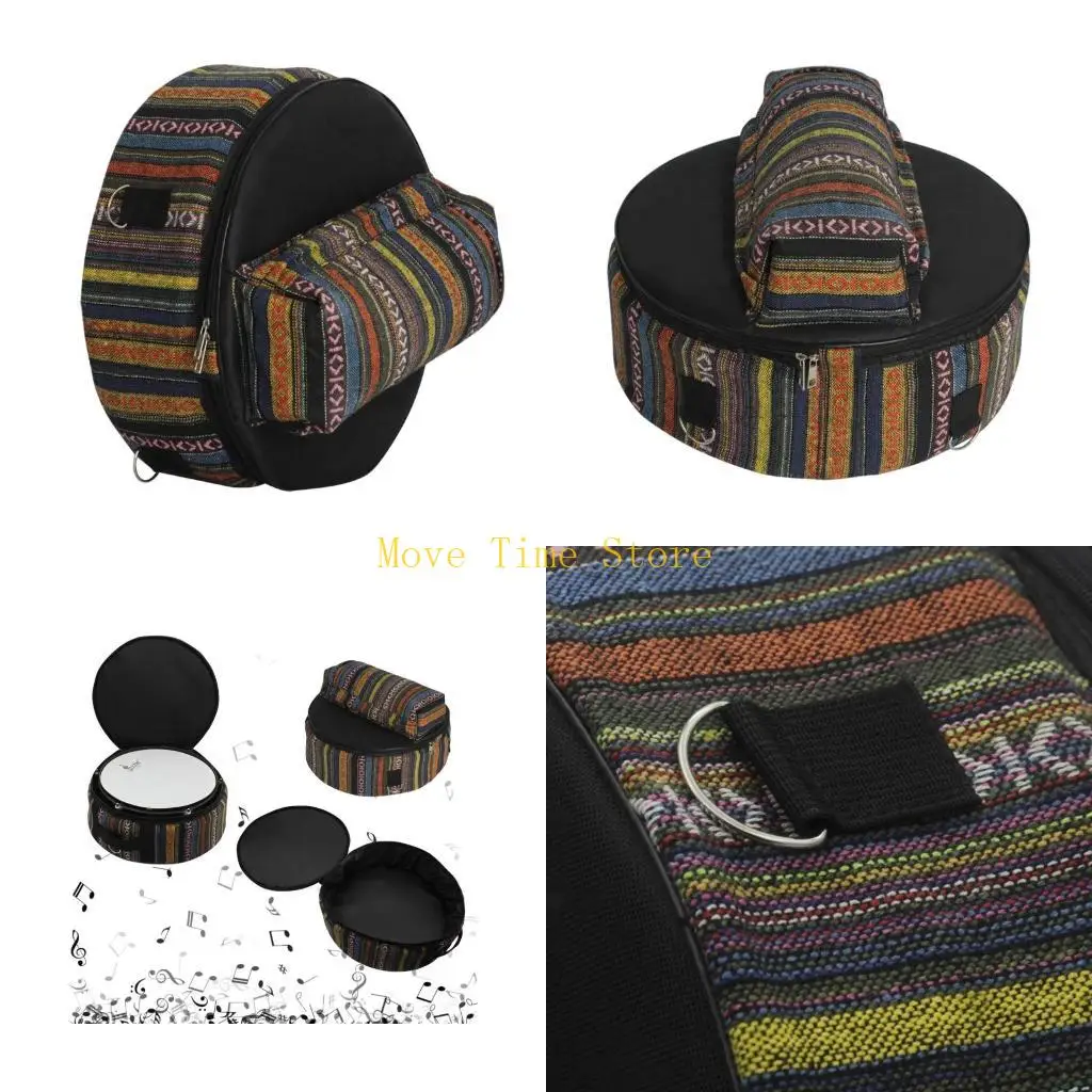 

92ME Portable Snare Drum Bag with Outside Pockets Ethnic Storage Durable