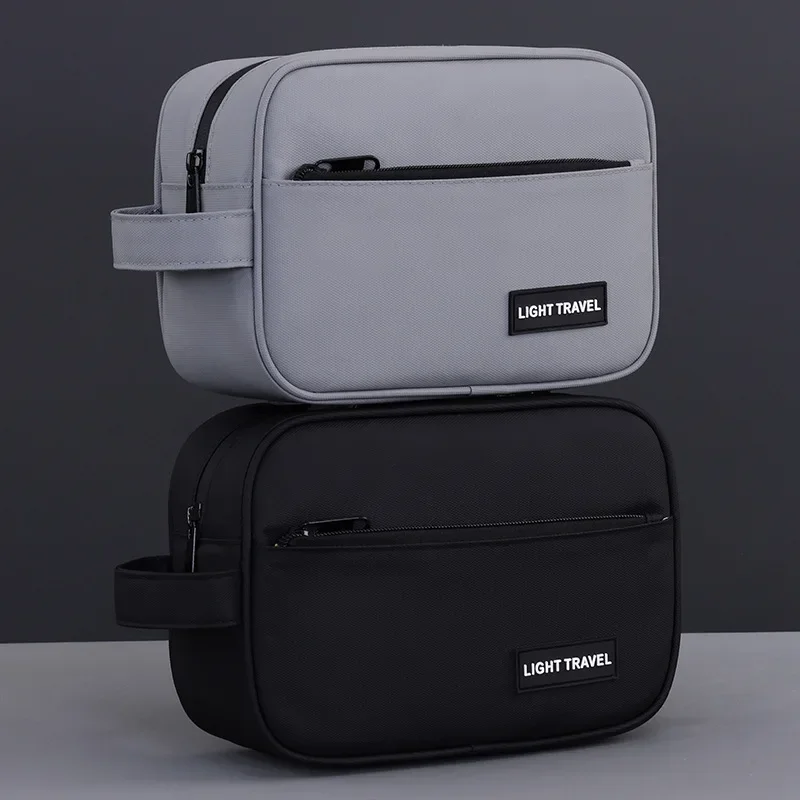 Travel Essential Men's Makeup Bag, Portable Cosmetic Organizer, High-Quality Waterproof Pouch, Bathroom Storage Bag Handbag