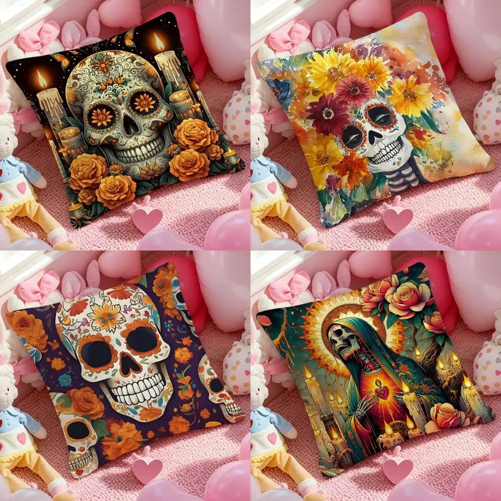 

Чехол на подушку в стиле аниме «День мертвых» с рисунком, наволочка с принтом для гостиной, дивана, наволочка и декор для спальни