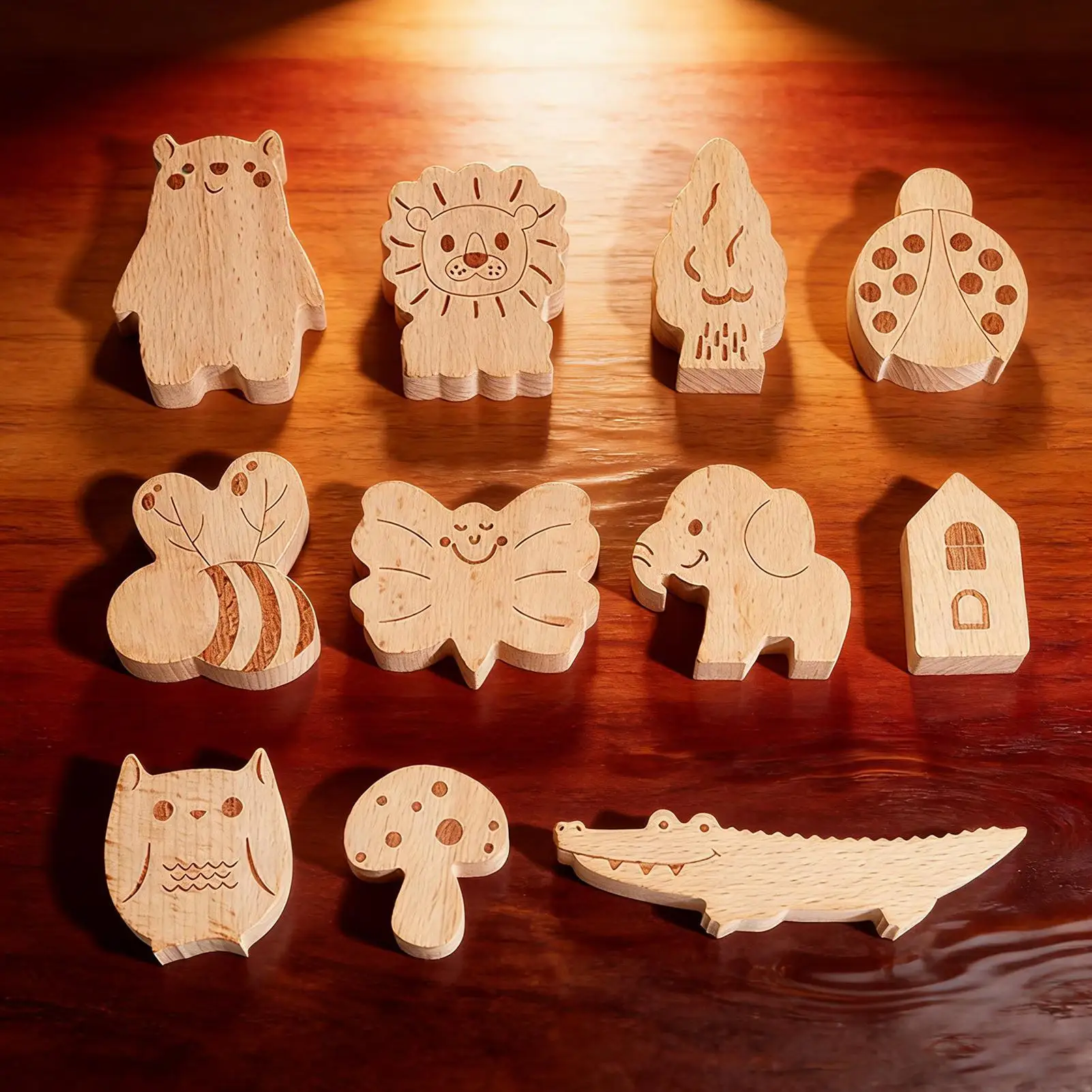 Stapelblöcke, pädagogischer Spaß, Holztier-Brettspiel, Sortieren, Stapelspielzeug für Kindergartenaktivitäten, Klassenzimmer, Schule