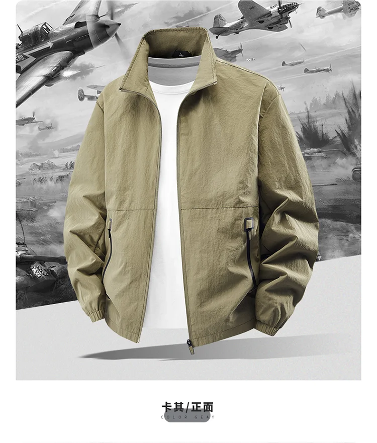 Outdoor-Jacke für Herren in Übergröße bis 8XL, Herbst-Winter Wander- und Campingjacke, Windbreaker in Übergröße, Frühling Oversized Oberbekleidung – Detail 10
