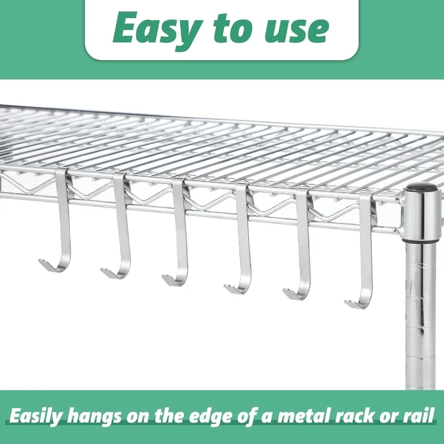 6 قطعة خطاف J لرفوف الأسلاك 3.6 Ih خطافات رف معدنية كبيرة شديدة التحمل لرفوف الأسلاك ملحقات رفوف الخزانة #4