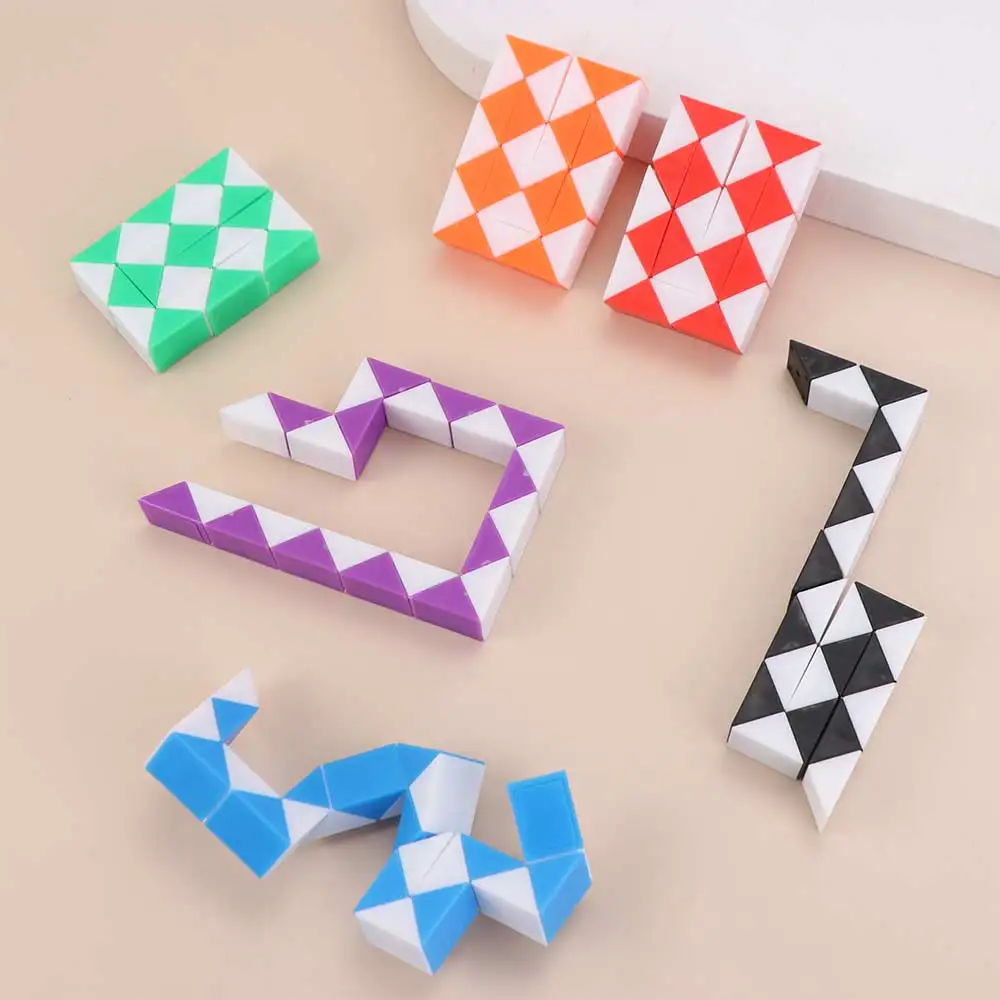 Folding Magic Snake Cube Detachable Special Shape 24 Speed Magic Snake Ruler Multi-color 24 Speed Magic Snake Ruler Puzzle