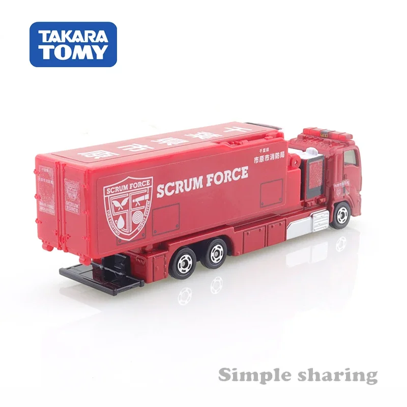 Takara Tomie Lang Type Tomica No.121 Ichihara Stadsbrandweer Scrum Force Legering Speelgoed Motorvoertuig Diecast Metalen Model