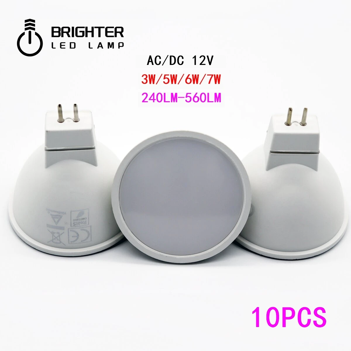 10PCS LED Spotlight MR16 GU5.3 low pressure AC/DC 12V 3W 5W 6W 7W Light Angle 120 degrees Warm White Day Light LED Light Lamp