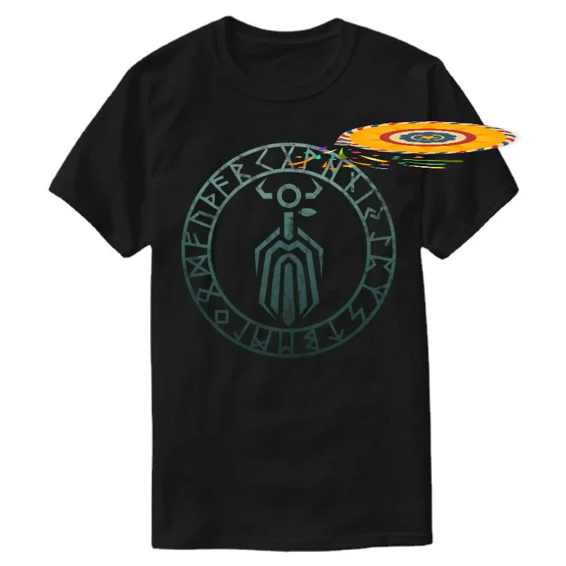 Norse Mythology Paganism Runes Odin Symbol T-Shirt 100% Cotton O-Neck Summer Short Sleeve Casual Mens T-shirt Size S-3XL