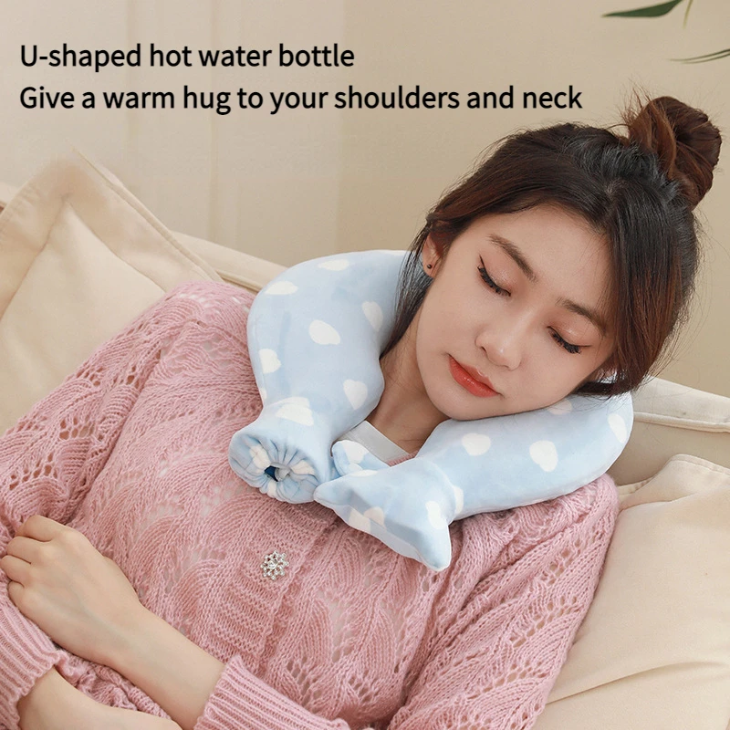 Cervical Special Hot Water Bag Plush Warm Water Bag Hot Compress Shoulder Neck Head Neck U Type Hot Water Bag Hand Warmer