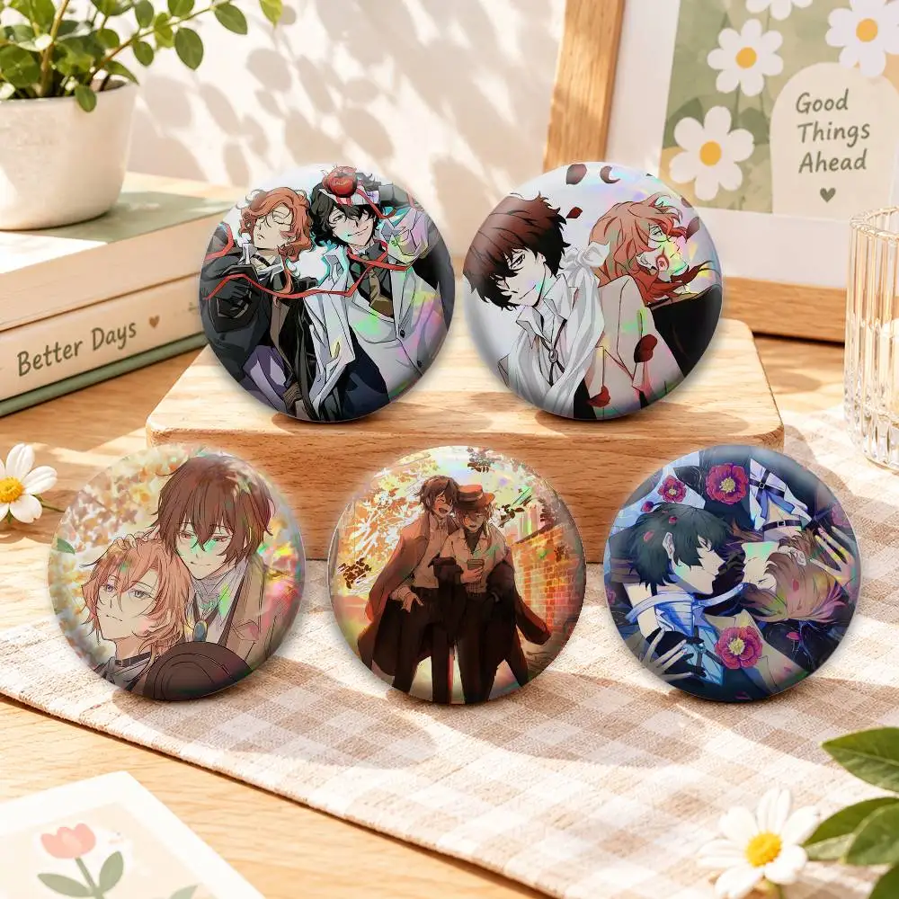 Cool S-Soukoku Dazai Chuuya  Badges Creative Tinplate Button PinsBrooch Badge Clothes Backpack