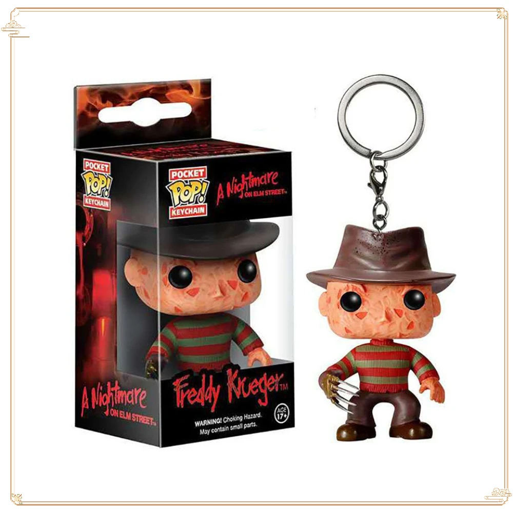 

FUNKO POP A Nightmare on Elm Street Keychain Holiday Collection Dolls Freddy Krueger Backpack Pendant Christmas Gifts Keychain