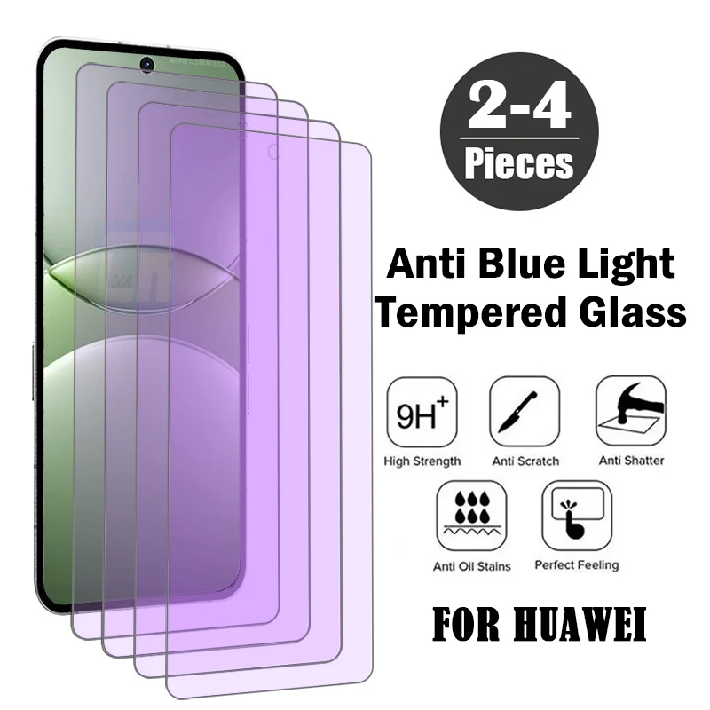 

2-4Piece Anti Blue-ray Screen Protector for Huawei Nova 13 12 11 10 9 SE Protective Film for Huawei Nova 13i 12i 12s 11i Glass