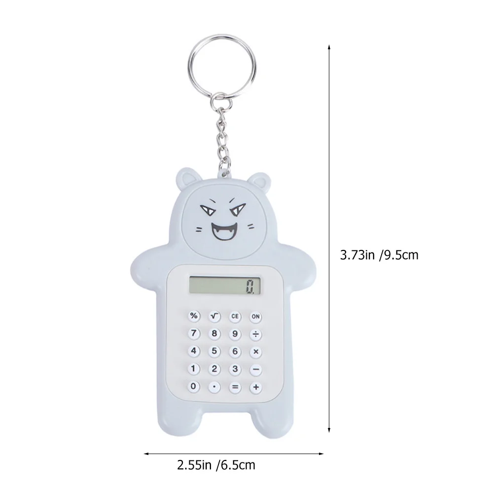 آلة حاسبة صغيرة سلسلة المفاتيح المحمولة أداة الحوسبة الأساسية المتينة للطلاب قلادة الزخرفية الصغيرة