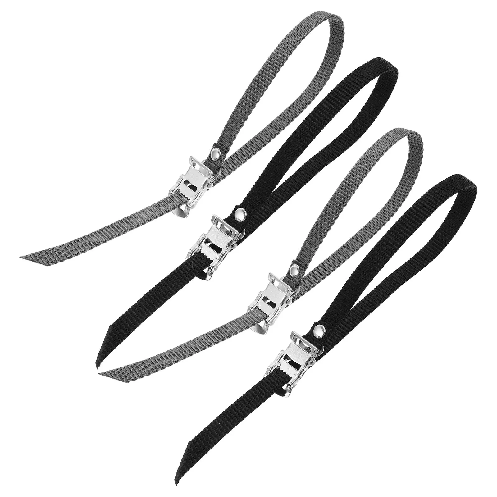 4Pcs Adjustable Bike Pedal Straps Metal Buckle Foot Retention Straps for Stationary Exercise Bike Gym Road Cycling
