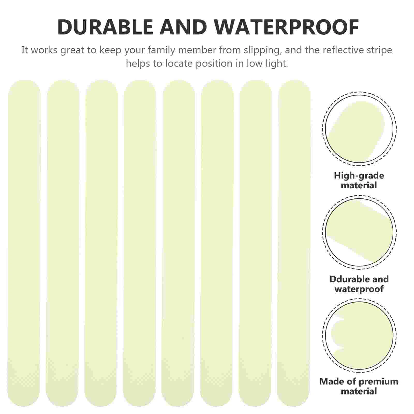 24 ชิ้นบันได Grips Anti-SLIP Strip เทปไม่ลื่นไถลสะท้อนแสง Anti-Skid Stripes ความปลอดภัยชั้นสติกเกอร์พรุ่งนี้