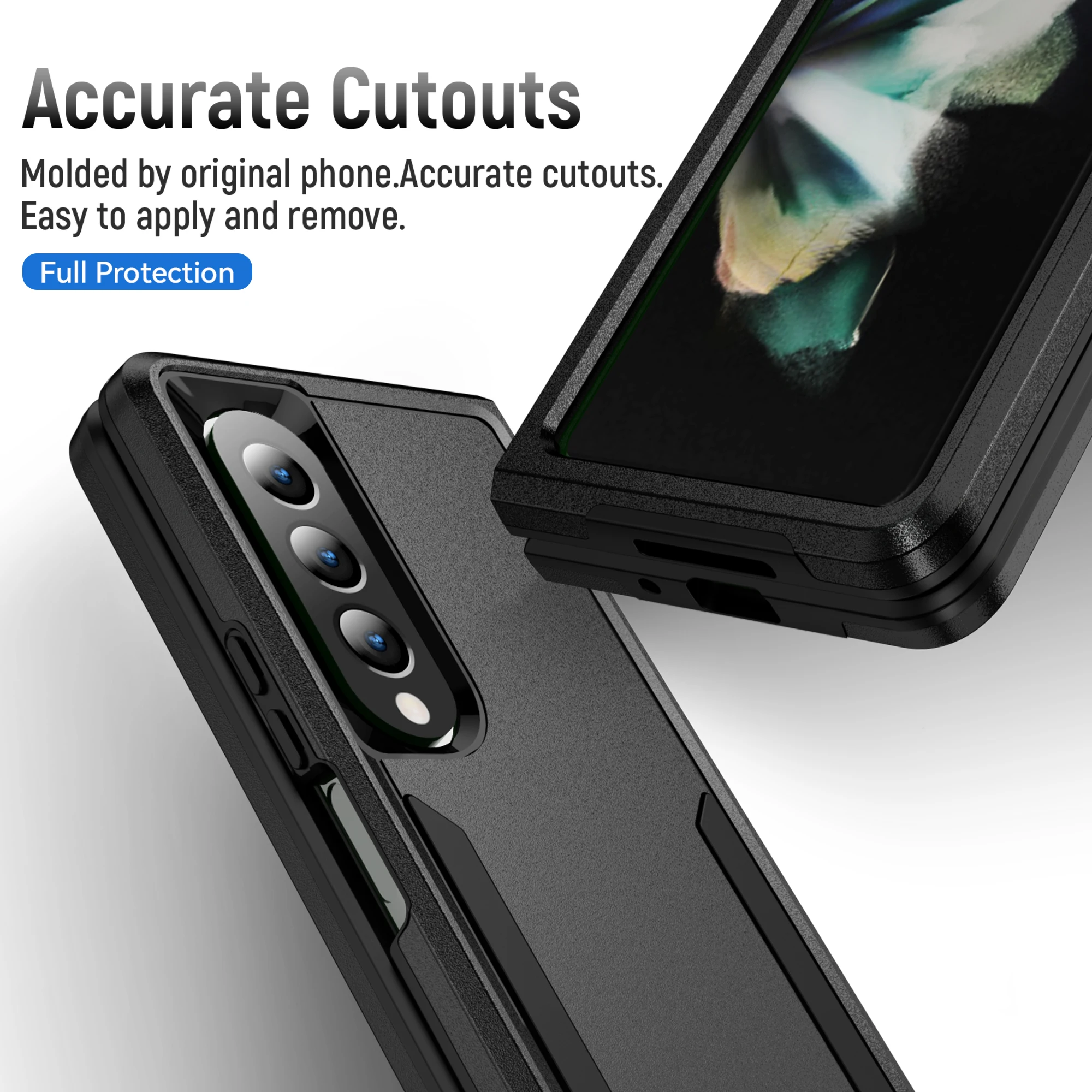 2 in 1 Hybrid Rugged Armor Shockproof Phone Case For Samsung Galaxy Z Fold 4 TPU Frame Hard Plastic Protective Back Cover Fundas