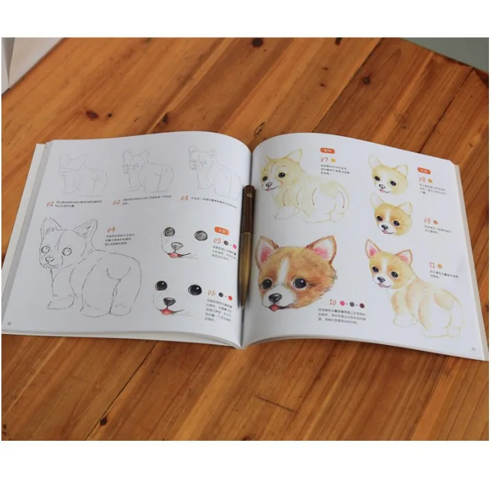Cute Animals Color Pencil Painting Tutorial Art Books Zero Basic Self-study Course Of Color Lead Painting Book