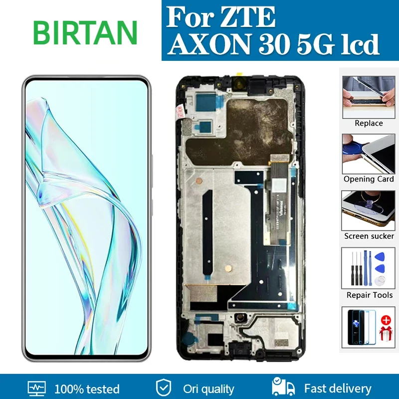 6.92'' Original For ZTE AXON 30  LCD Display Touch Screen Digitizer Assembly For AXON30 A2322 A30 Display with frame