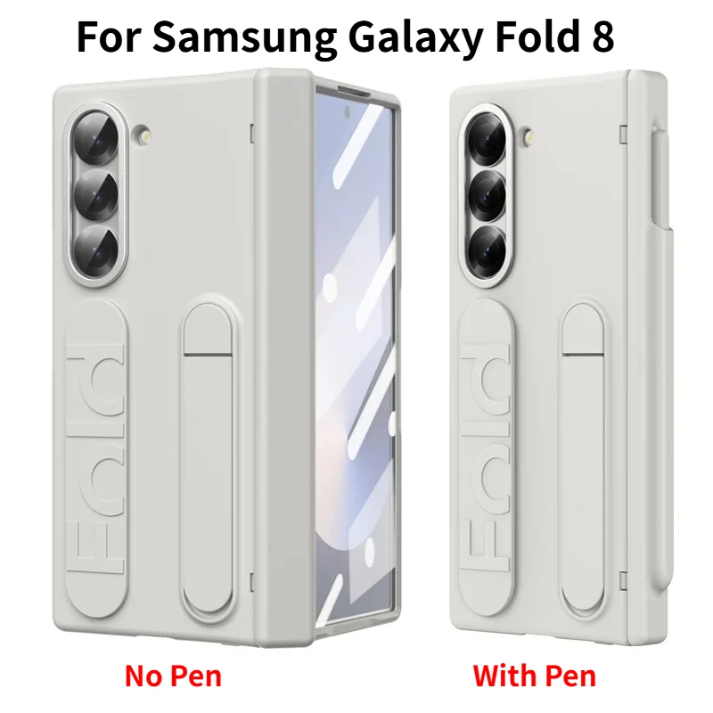 

Business Wristband Holder Hinge Protect Case for Samsung Galaxy Z Fold 8 7 6 5 4 3 with Pen Stylus Glass Screen Anti-drop Cover