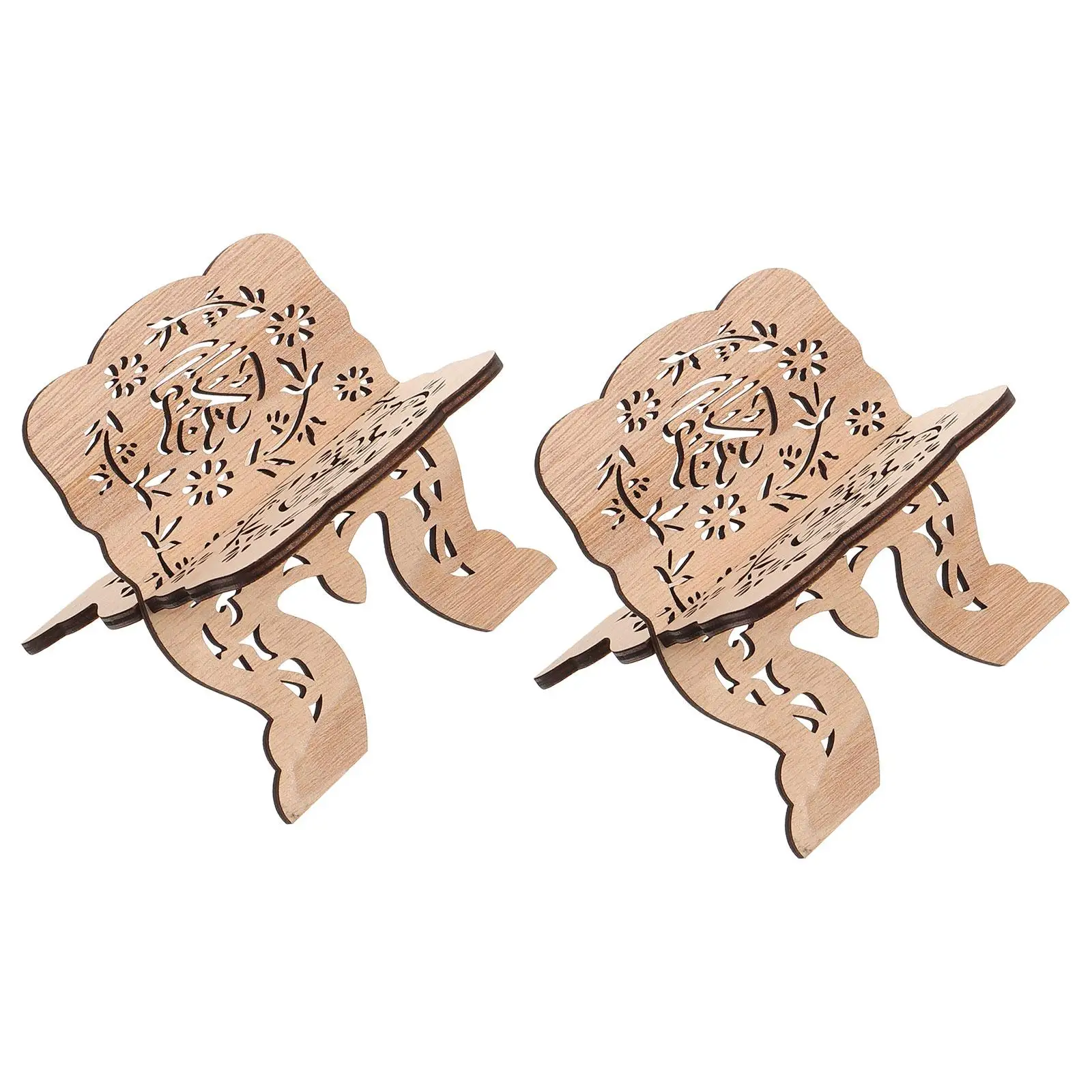 2 Pcs Holy Book Stand Holder Desk Bookshelf Wooden Detachable for Temple Classics