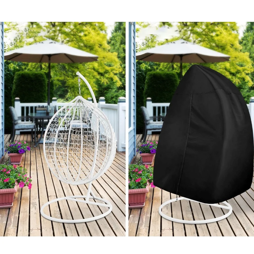 230 X 200cm Outdoor Hanging Double Egg Chair Cover 420D Waterproof Anti-dust Swing Chair Cover With Zipper And Drawstring