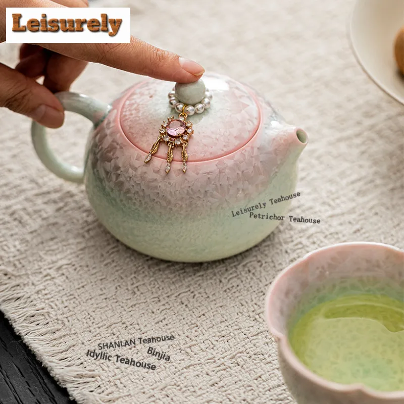 200ml Kiln Change Crystal Glaze Xishi Teapot Retro Tea Infuser Pot Tea Making Kettle With Ball Hole Drinkware Collection Gift view 6