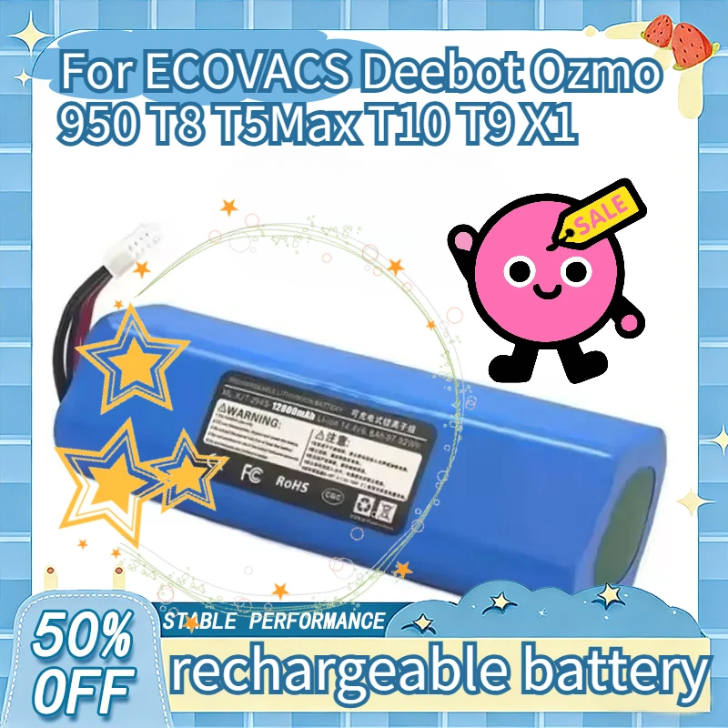 

12800mAh battery 14.8V for ecovacs robotic vacuum cleaner T5 T8 T9 T10 DLX11