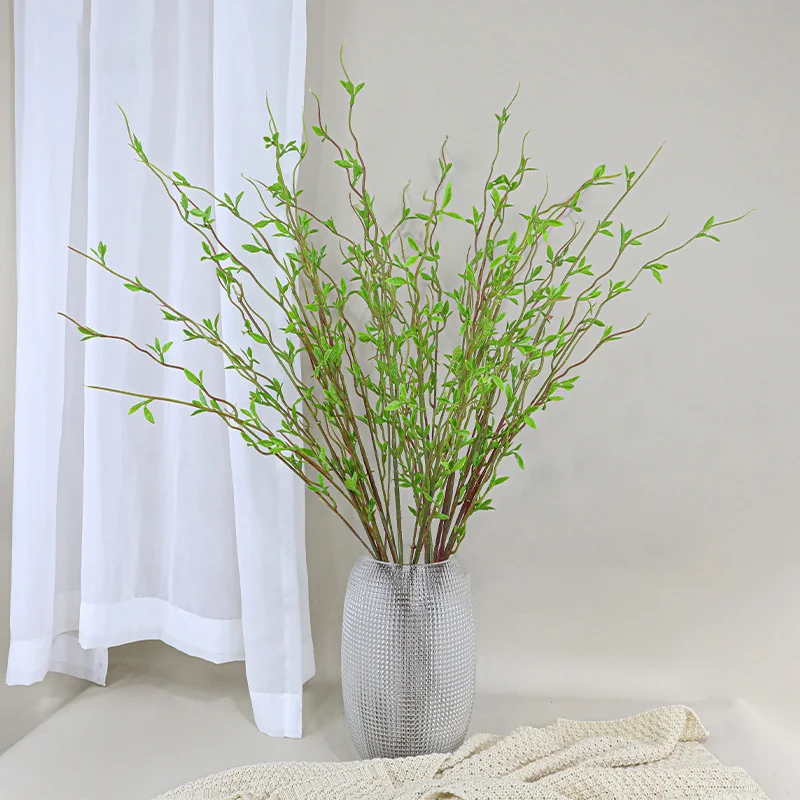 Artificial Plant Not Wither No Watering Artificial Greenery Floral Soft Plastic Fake Green Leaf Tree Branch Garden Room Decor