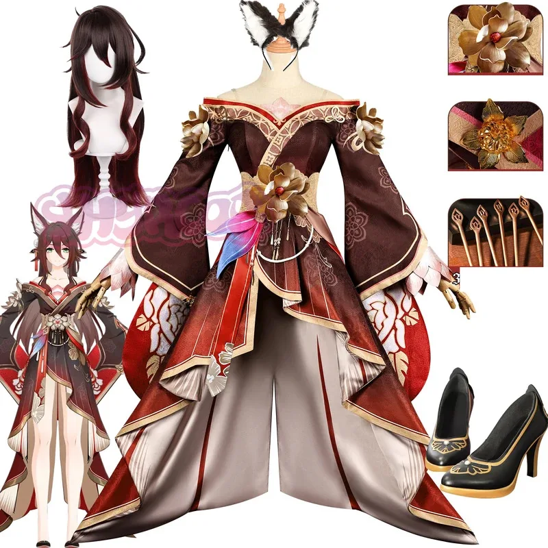 

Honkai Star Rail Fugue Cosplay Costume Wig Dress Headwear Hairpins Tingyun Xianzhou Luofu Halloween Party for Women Men Props