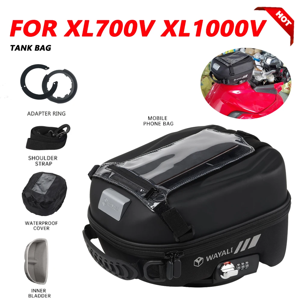 

Мотоциклетная сумка на бак для HONDA XL700V Transalp XL1000V XL 1000V Varadero 1000 2003-2013, съемная Портативная сумка для хранения, рюкзак