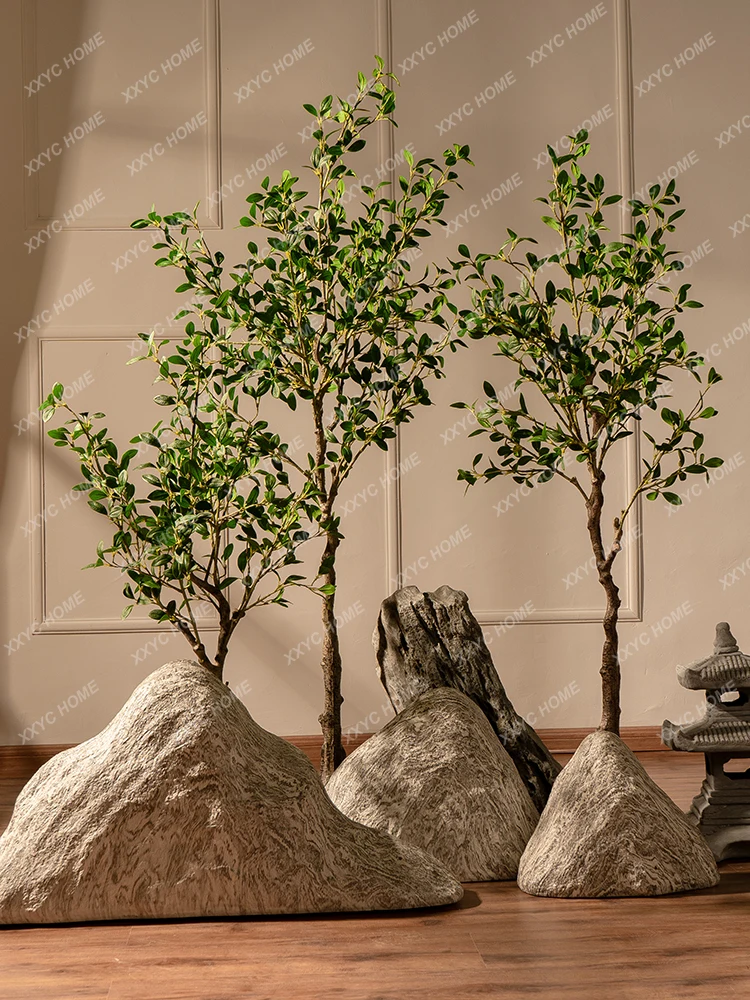 Money Banyan Artificial Bonsai Potted Plant Floor-Standing Decorations Greenery Decoration Furnishings