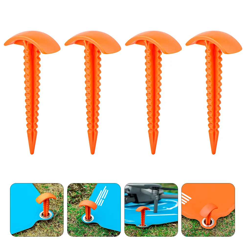 4 PCS Camping Tent Nail Drone Accessories Tents Stake for Landing Pad Pegs Hiking Abs Nails