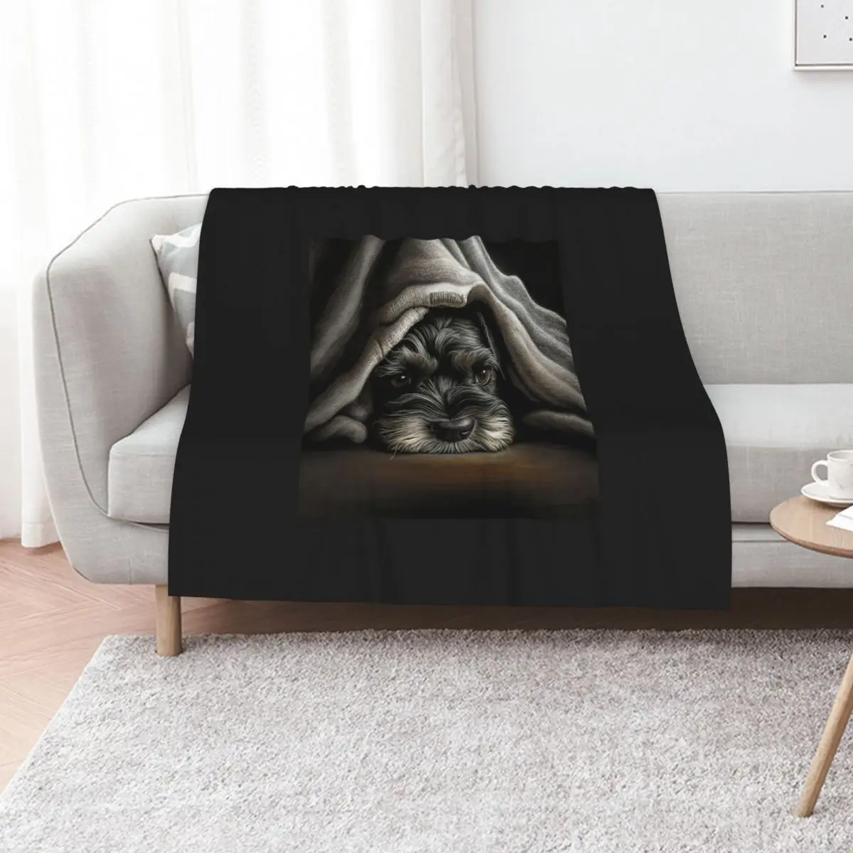 Cute Mini Schnauzer Throw Blanket Bed linens Luxury Designer blankets ands Sofas Winter beds Luxury Blankets
