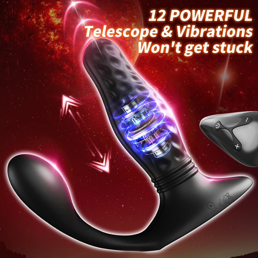 YEAIN Thrusting Anal Vibrator Male Prostate Massager with 9 Vibration 3 Telescopic Nice Bumps Anal Butt Plug Sex Toy for Men Gay