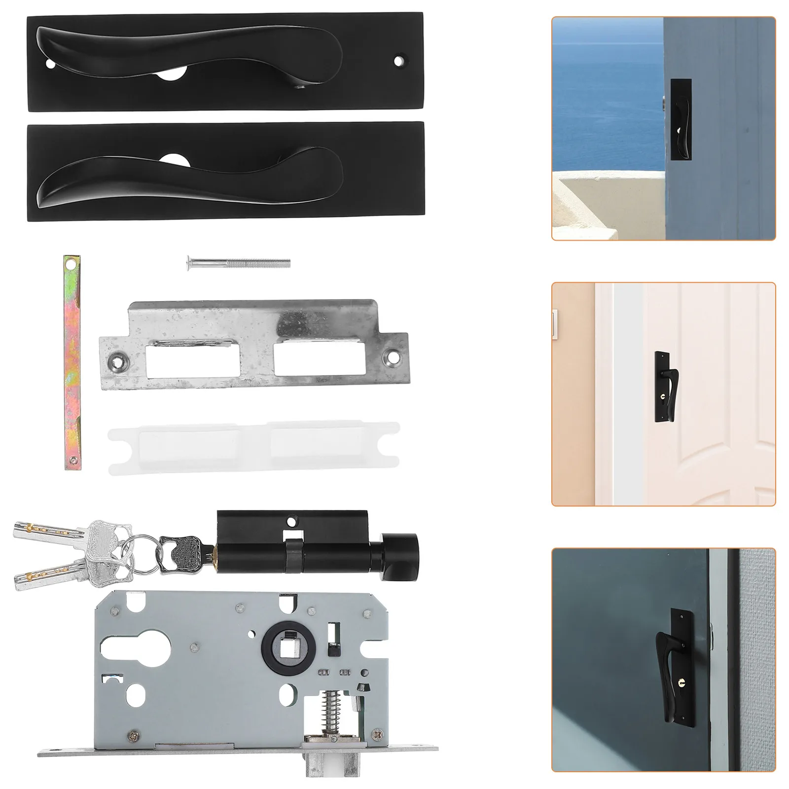 

1 set 1 Set Indoor Door Knob Lock Heavy Duty Privacy Handle For Bedroom Bathroom Solid Wood Door Metal Core Antitheft Mechanism