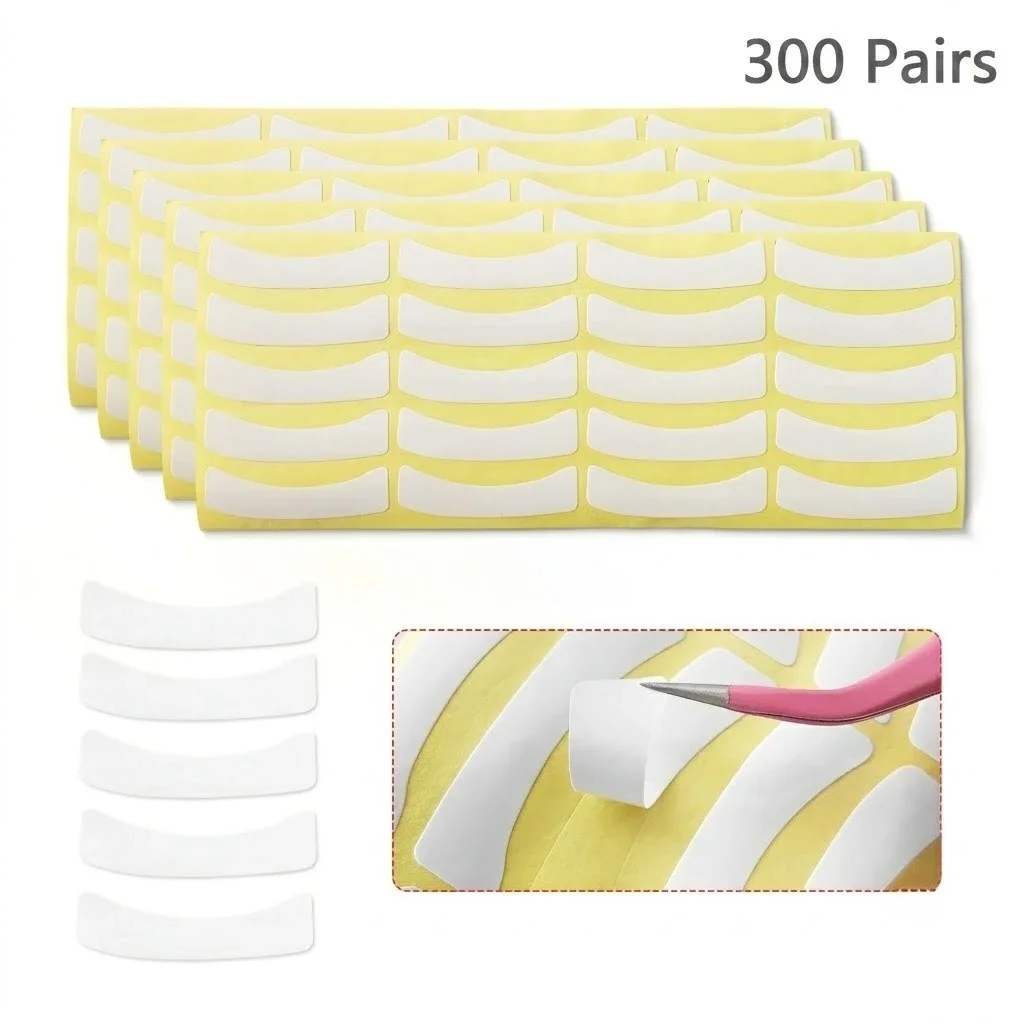 300 Pairs Eyelash Extension Paper Patches for Eyelash Extensions, Under-Eye Masks, And Pointed Adhesive Tape for Eyelash Makeup