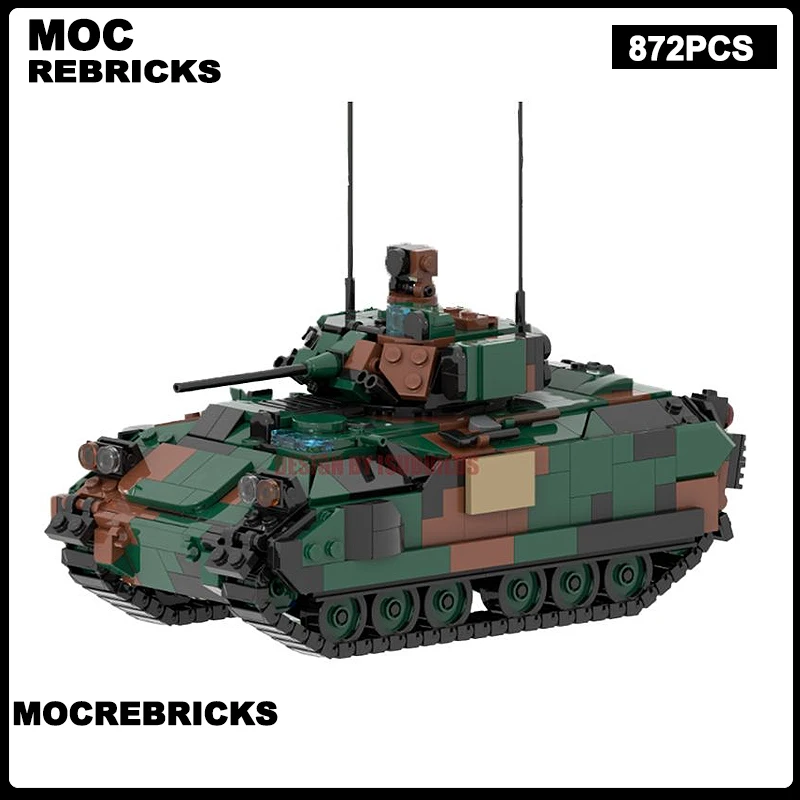 

Bradley IFV Military Series MOC Building Blocks Tracked Armored Vehicle Model High-Tech Creative Brick Birthday Puzzle Toys Gift