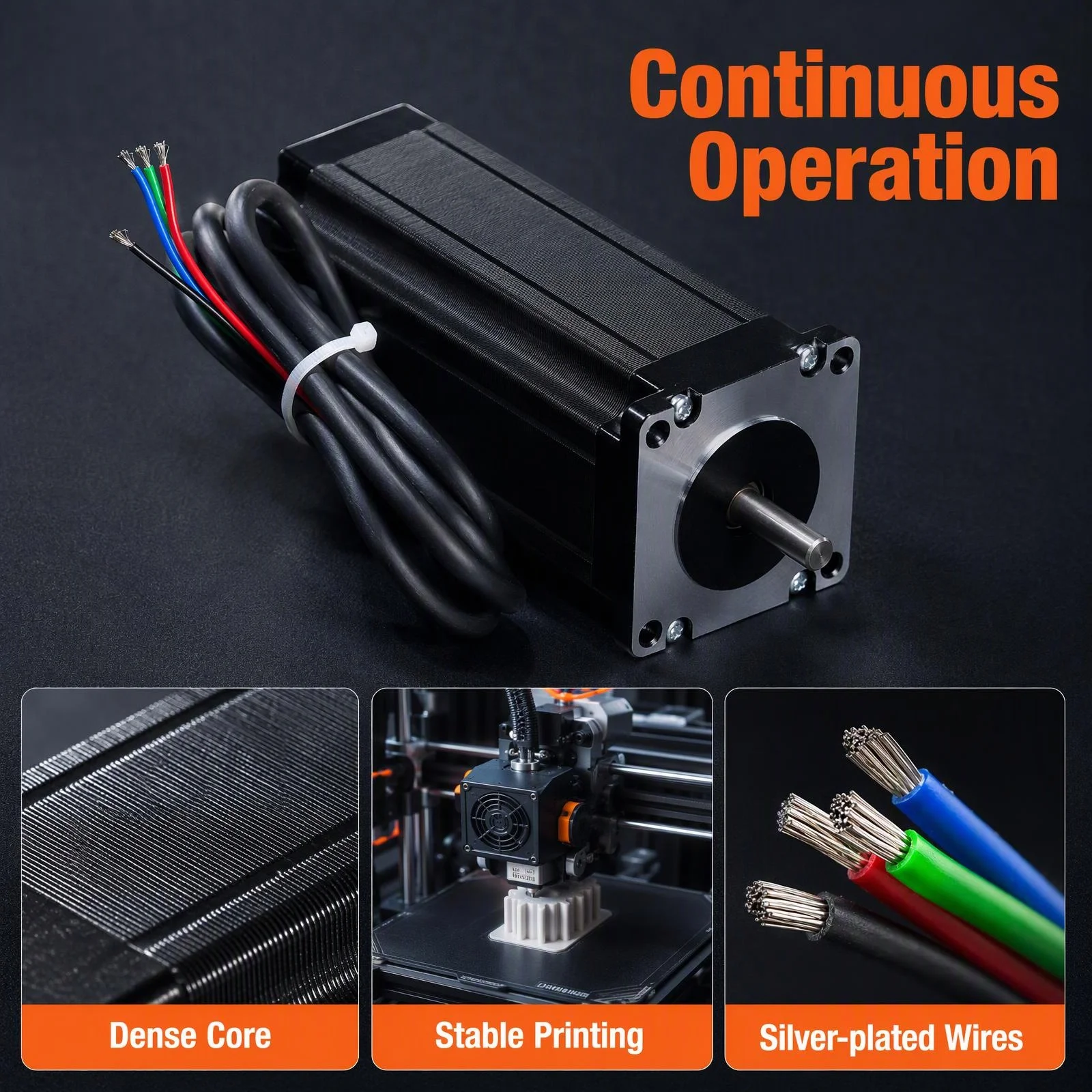 NEMA23 Stepper Motor 1.2Nm 2Nm 2.2Nm 2.5Nm 3Nm 3A 8mm Shaft 4-Wire Hybrid Stepping Motor for 3D Printer CNC Router Engraver