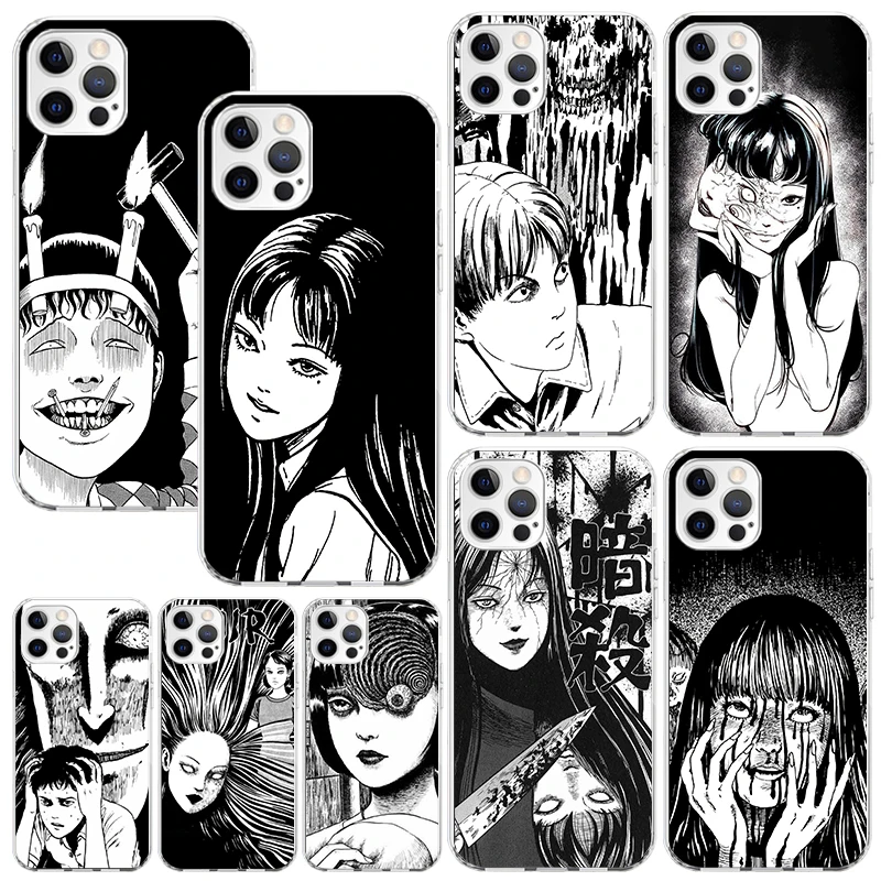 Japanese Horror Comic Anime Phone Case For Iphone 16 15 14 13 Pro Max 12 Mini 11 X Xr Xs 7 Plus 8 + Se 2020 Art Fundas Back Cove