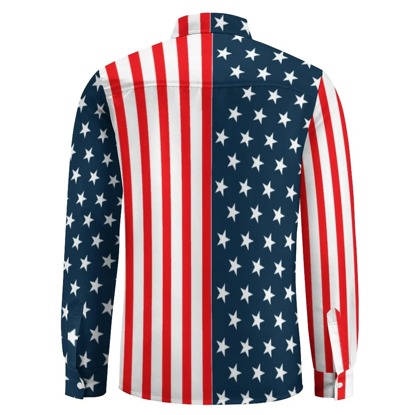 Camisas de manga larga para hombre, ropa con estampado 3D, Tops casuales, blusa Vintage suelta, rayas, bandera de las estrellas de EE. UU., moda de