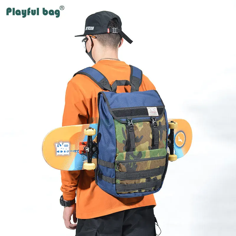 Double Rocker Skateboard Backpack Outdoor Skateboard Carrying Bag BK/Camouflage 1000D Backpack Skating sport equipment AMB178