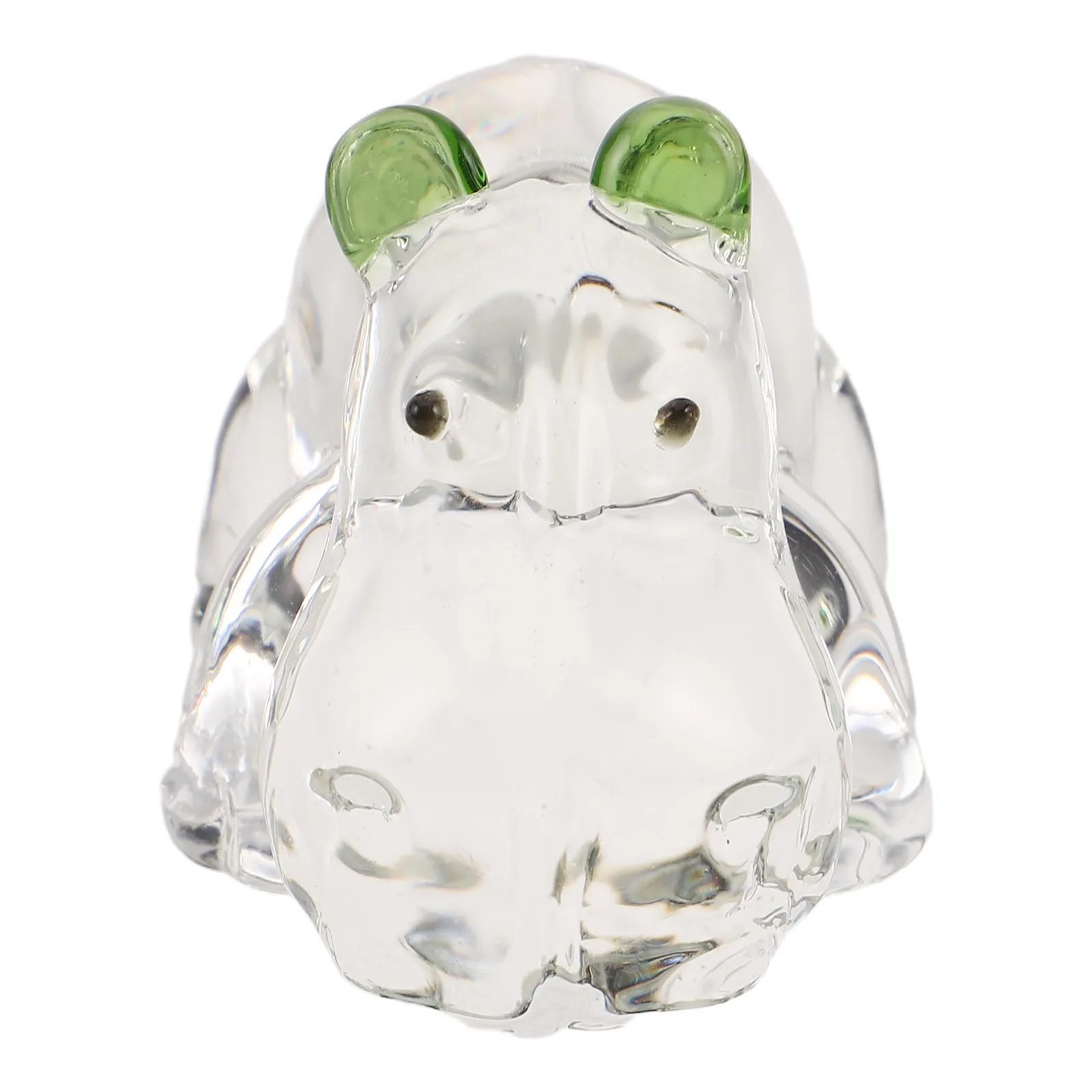 Crystal Clear Hippo Mini Handmade Glass Animal Statue Decorative Paperweight Desk Decor Living Room Office Car Dashboard