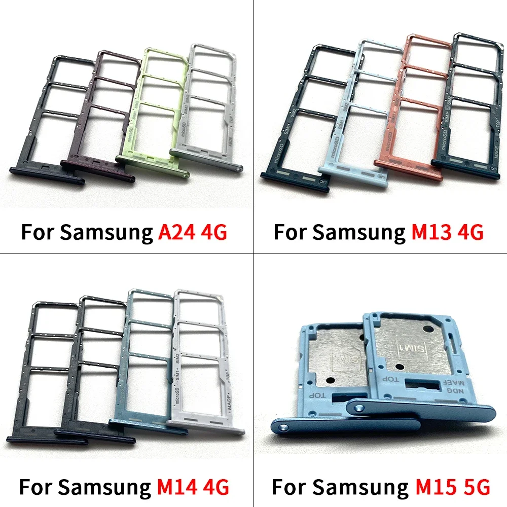 

New For Samsung A24 M13 M14 4G M15 5G SIM Card Tray Drawer Holder Single Dual Slot Replacement Parts