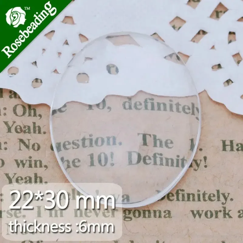 

50pcs 22x30mm Oval Flat Back Clear Crystal Glass Cabochon,thickness Is 6mm,Top Quality,glass Title for Jewelry Diy-C3882
