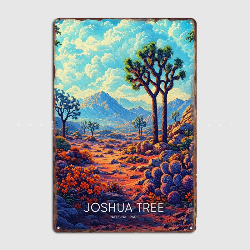 Joshua Tree National Park Landscape Poster Metal Tin Sign Indoor Outdoor Home Decor Bar Custom Posters Wall Room Decorations