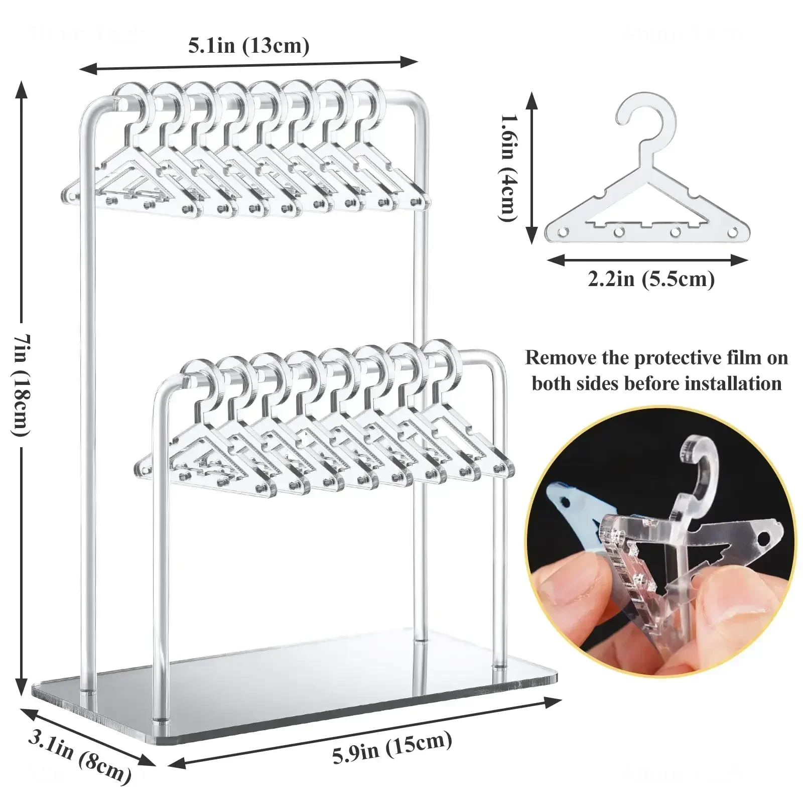 16 Pcs Hangers Shaped Jewelry Holder Hanging Clothes Stand Storage Jewelry Organizer Holders Personalized Earrings Display Racks