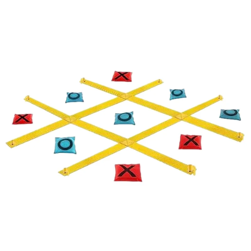 

AED2-Tic Tac Toe Game Set Toss Outdoor Tic Tac Toe Fabric With Stake Boys Girls Adults Family Camping Indoor