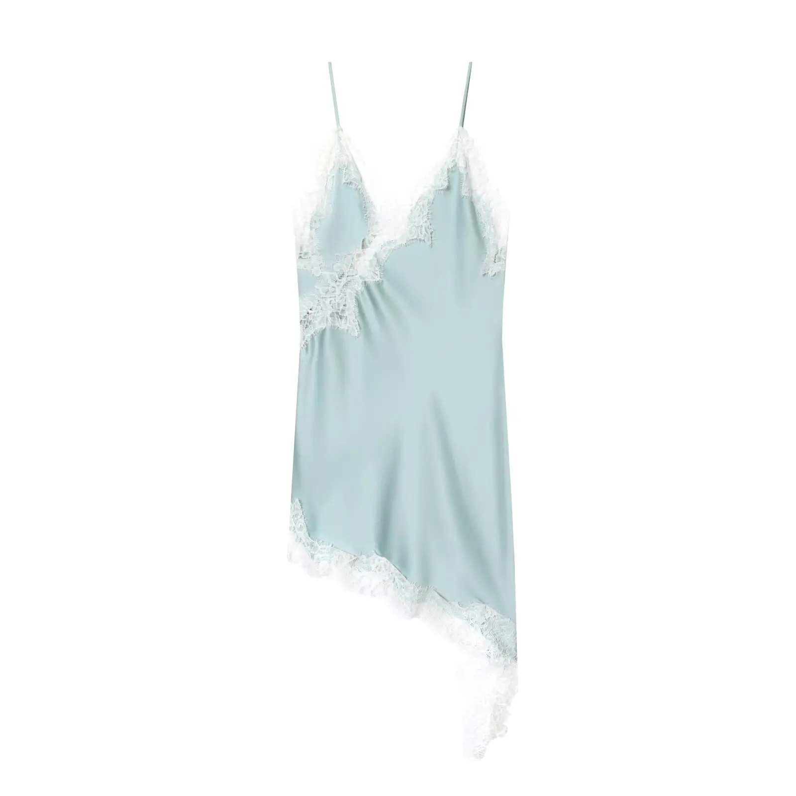 MUJER Kanten Slip Mini-jurk Dames Satijn Backless Zomerjurk Vrouw Asymmetrische Party Damesjurk Sexy Strandjurken voor dames