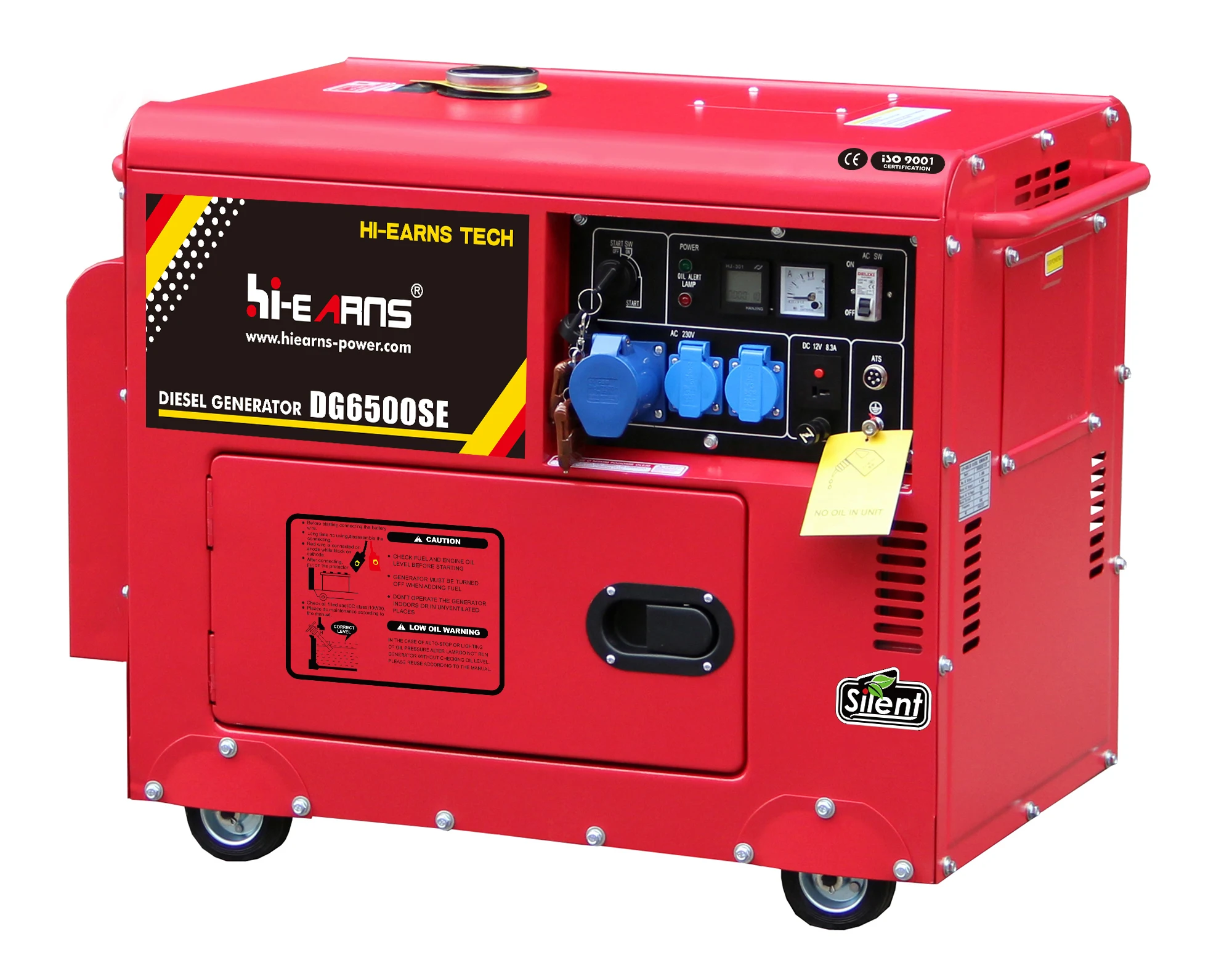 4.6KW 5.8KVA 50Hz Single Phase Silent Diesel Generator with Digital Panel and Remote Control for Home