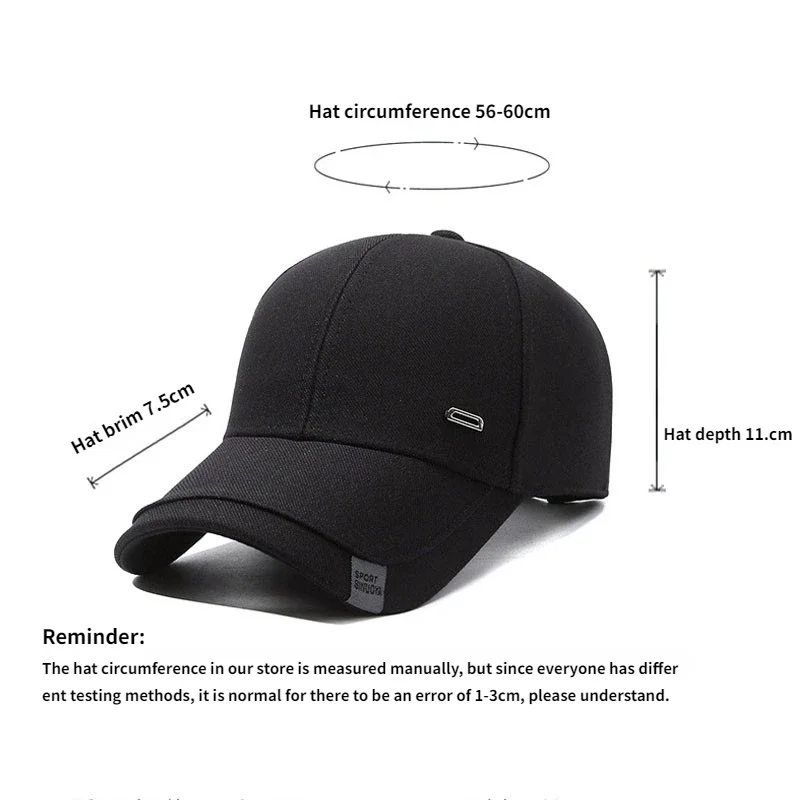 Unisex Square Silver Buckle Label Baseball Caps Spring Autumn Outdoor Adjustable Casual Hats Sunscreen Fishing Hat