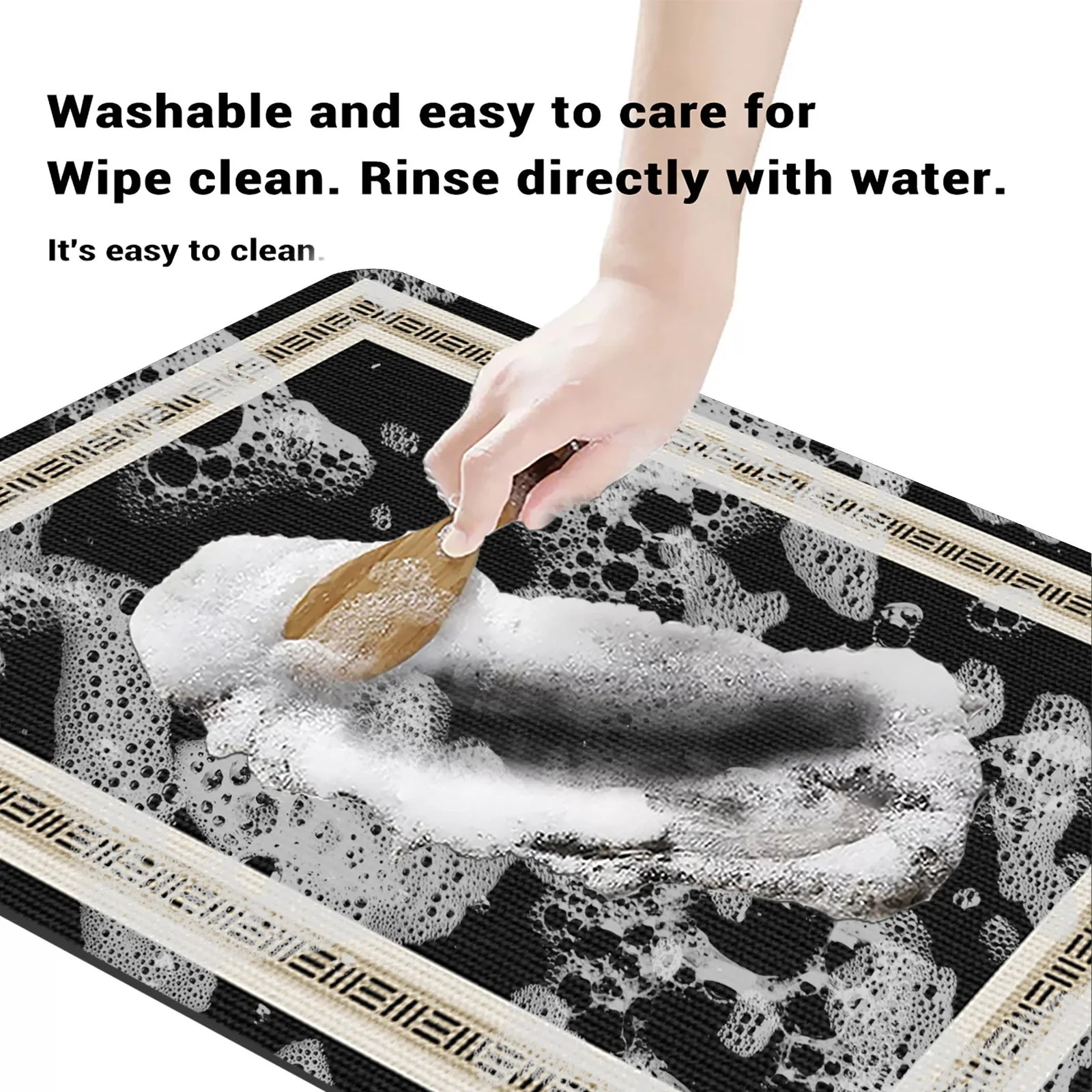 طقم سجادة مطبخ مكون من قطعتين من VIKAMA للاستخدام المنزلي، سجادة أرضية مستطيلة الشكل ماصة، ممسحة مدخل غير قابلة للانزلاق لديكور المنزل #5